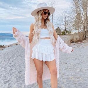 Smocked Ruffle Mini Skirt